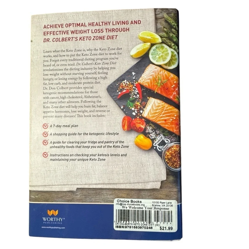 2/$10 Dr. Colbert's Keto Zone Diet Book